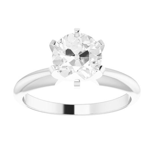 Cuscino Antico Diamante anello in Oro Bianco 14K – vista principale
