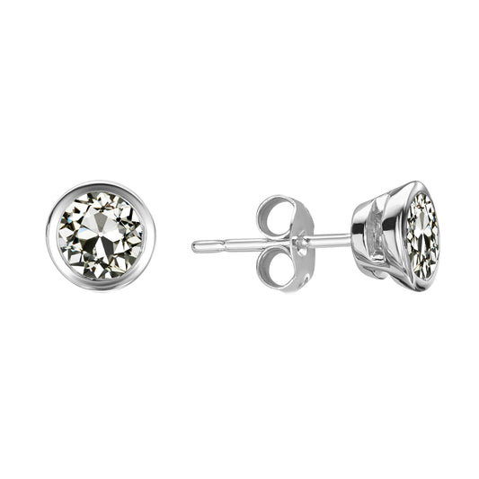 Cuscino Antico Diamante anello in Oro 14 Carati Bianco – vista principale