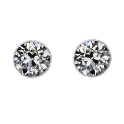 Diamante Cuscino Antico Orecchini Pendenti – 2 carati in Oro