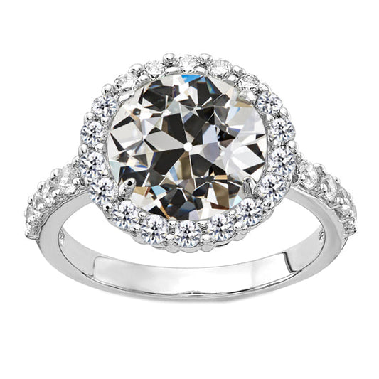 Diamante Fine Anello di Fidanzamento Halo 3-carati Oro Bianco 14K – vista principale