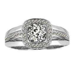 Diamante Fine Cuscino Antico Anello di Fidanzamento Halo – 2
