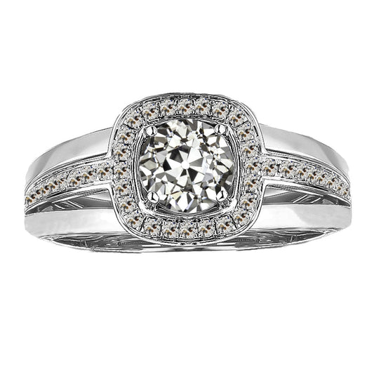 Diamante Fine Anello di Fidanzamento Halo 2 carati Oro 14 Carati Bianco – vista principale