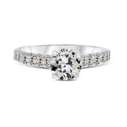 Lussuoso Taglio Old Mine Diamante Fine Anello Solitario con