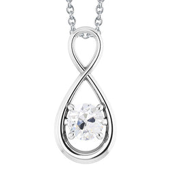Cuscino Antico Brillante Pendente a Goccia in Oro Bianco 14K