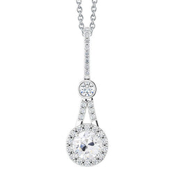 Collana Pendente Oro Bianco 14K – Brillante Taglio Old Mine 1