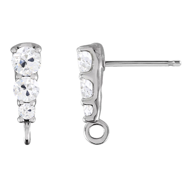 Diamante Orecchini 1,50-carati Oro 14 Carati Bianco – vista frontale