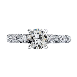Oro Bianco 14K Anello Anniversario Diamante Anello Solitario con