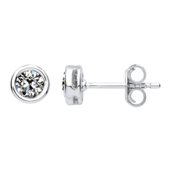 Castone Chiuso Orecchini Pendenti – Diamante 3 carati Oro Bianco