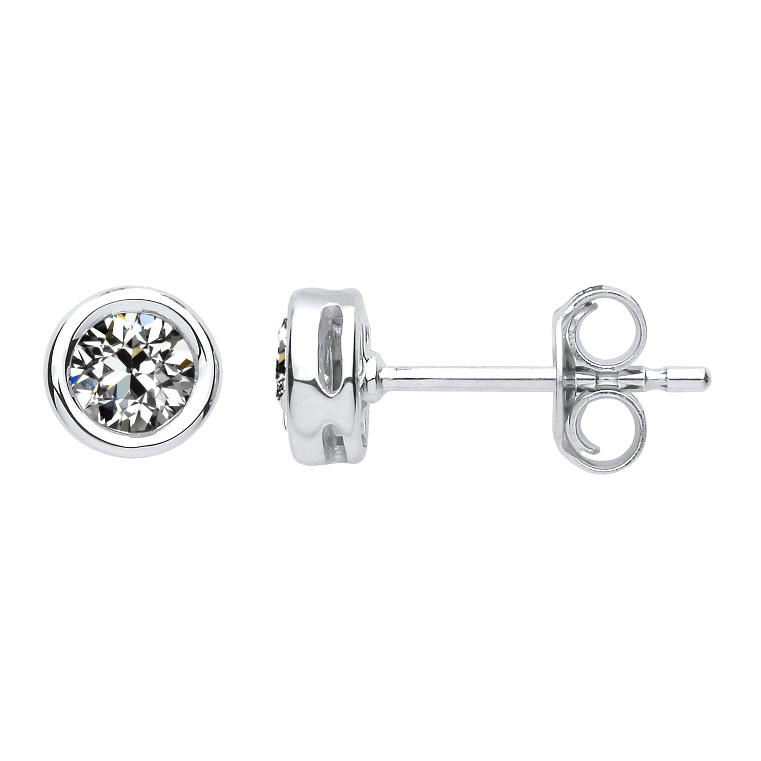 Cuscino Antico Diamante anello in Oro Bianco 14K – vista principale