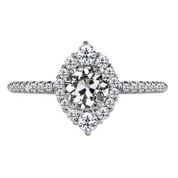 Oro Bianco 14K Diamante Anello con Pavé Halo – 3,50-carati