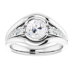 Anello di Proposta Oro 14 Carati Bianco – Diamante Fine Cuscino