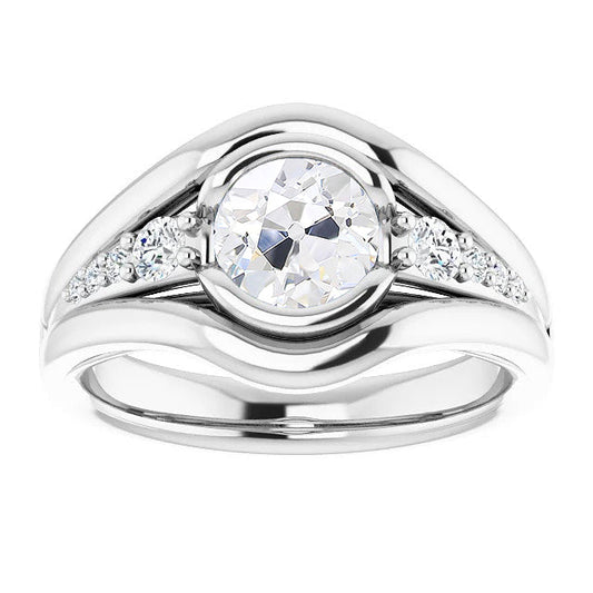 Diamante Fine Anello di Proposta 2-carati Oro 14 Carati Bianco – vista principale