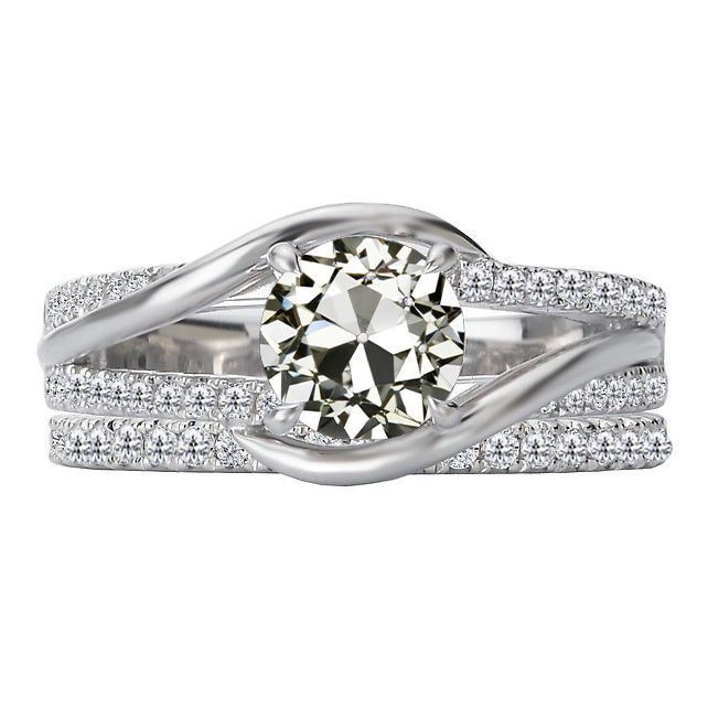 Anello Nuziale Oro Bianco 14K con Brillante – vista principale