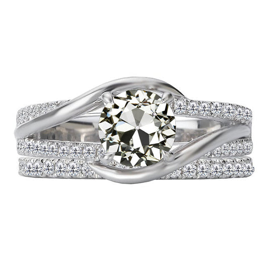 Anello Nuziale Oro Bianco 14K con Brillante – vista principale
