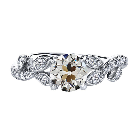 Anello Nuziale Oro Bianco 14K con Diamante Fine – vista principale