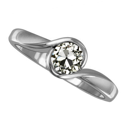 Diamante Fine Anello Solitario 1,50 carati Oro 14 Carati Bianco – vista principale
