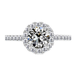 Brillante Anello con Pavé Halo fatto a mano 3,50 carati