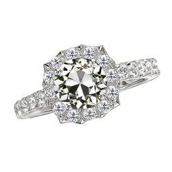 Oro Bianco 14K Diamante Anello Solitario con Accenti – 3-carati