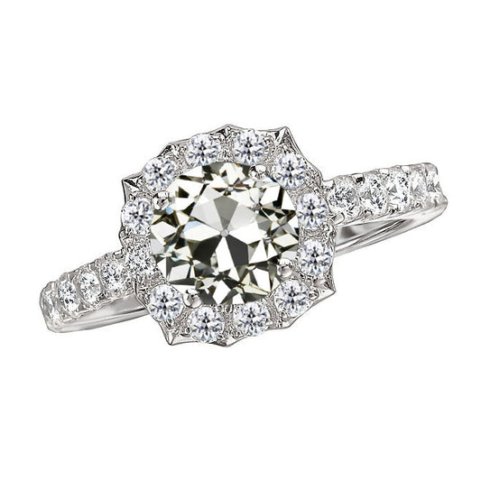Anello Solitario con Accenti Oro Bianco 14K con Diamante – vista principale