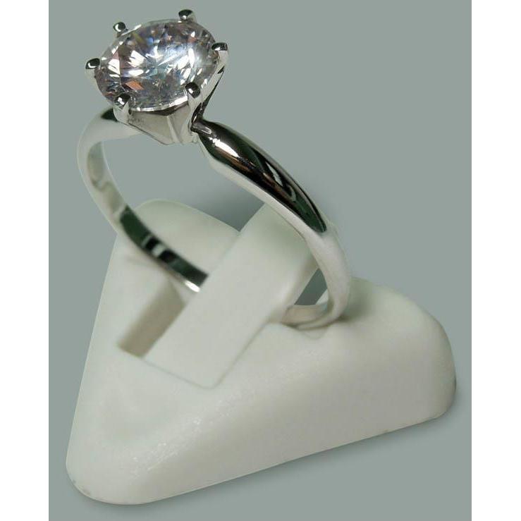 Round Shape Vero Diamond Ladies Solitaire Ring 1.57 Ct. White Gold