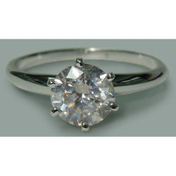 Round Shape Vero Diamond Ladies Solitaire Ring 1.57 Ct. White Gold