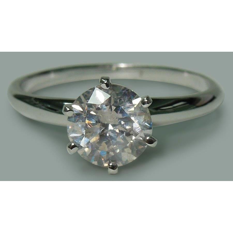 Round Shape Vero Diamond Ladies Solitaire Ring 1.57 Ct. White Gold