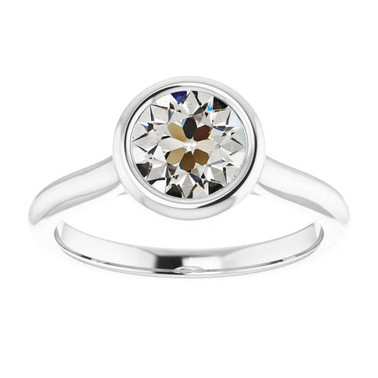 Solitario di Fidanzamento Oro 14 Carati Bianco con Diamante Fine – vista principale