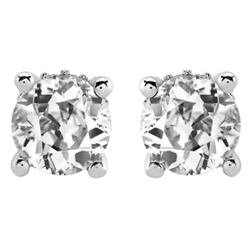 Diamante Fine Taglio Old Mine Orecchini Pendenti in Oro 14 Carati Bianco – vista principale