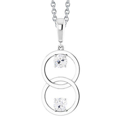 Diamante Cuscino Antico Pendente a Goccia 1 carati in Oro 14