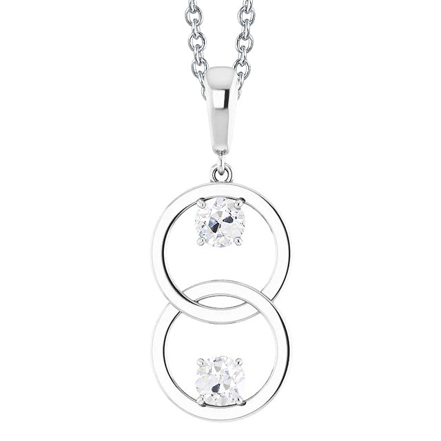 Diamante Pendente a Goccia 1 carati Oro 14 Carati Bianco – vista principale