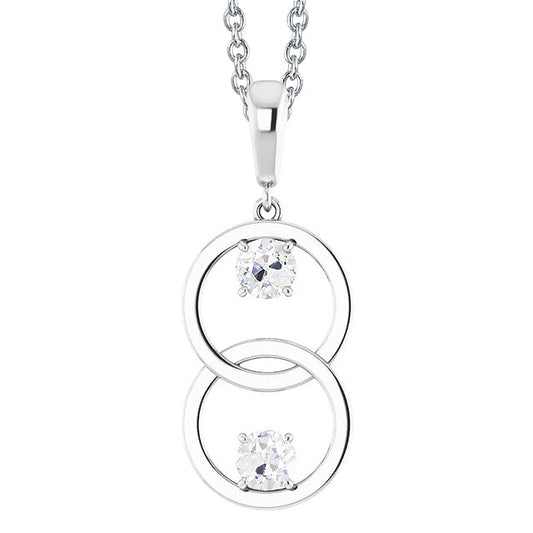 Diamante Pendente a Goccia 1 carati Oro 14 Carati Bianco – vista principale