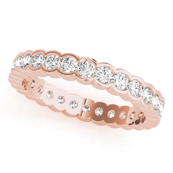 Brillante Taglio Rotondo Eternity Band in Oro Rosa 14K – vista principale