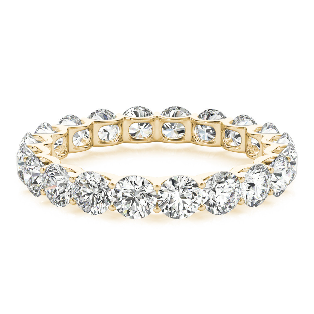 Diamante Fine Eternity Band 3 carati Oro Giallo 14K – vista frontale