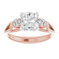 7 carati Diamante Trilogia in Oro Due Toni 14K