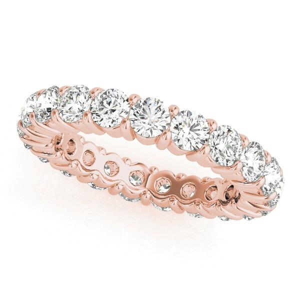 Taglio Rotondo Diamante Fine anello in Oro Rosa 14K – vista principale