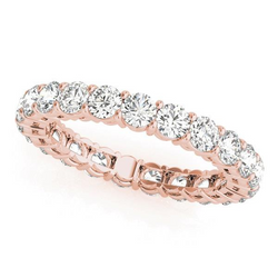 Oro Rosa 14K Brillante Eternity Band – 4,5-carati Taglio Rotondo