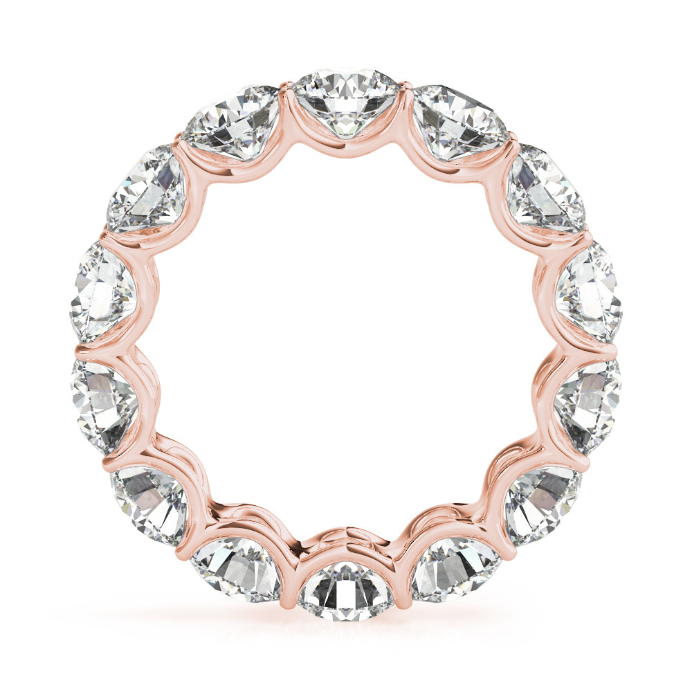 Eternity Band Oro 14 Carati Rosa con Diamante – vista laterale