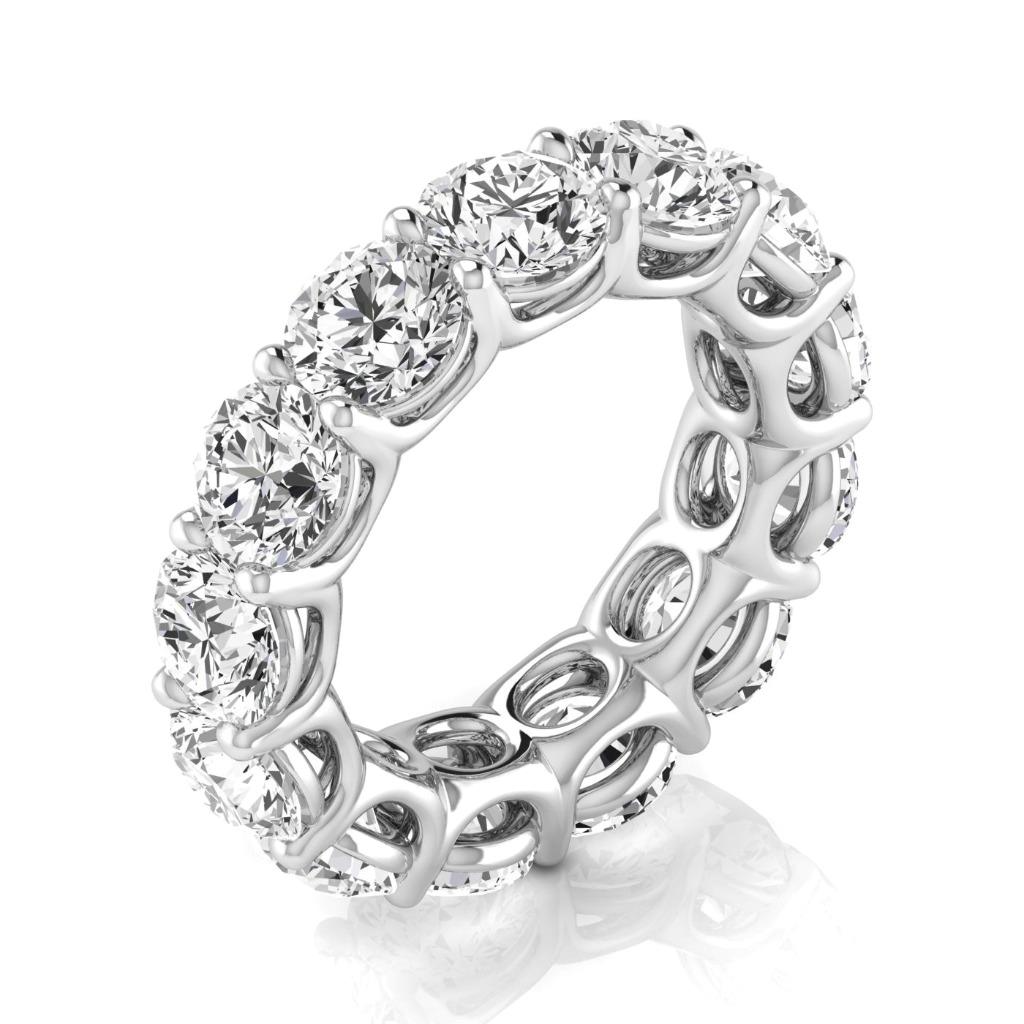 Taglio Rotondo Diamante Fine anello in Oro Bianco 14K – vista principale