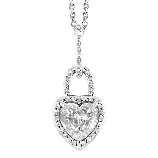 Pendente Oro Bianco 14K con Diamante – vista principale