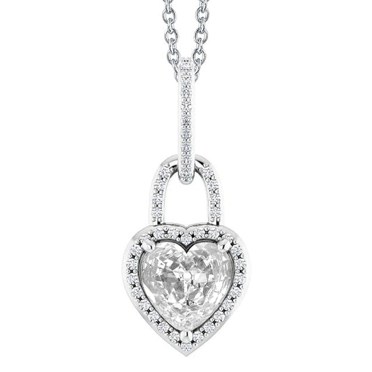 Pendente Oro Bianco 14K con Diamante – vista principale