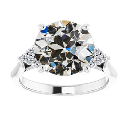 Diamante Fine Anello Solitario con Accenti fatto a mano 4,50