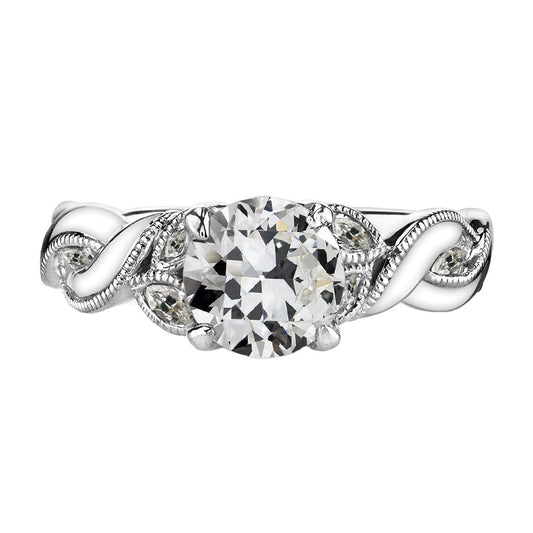 Anello di Proposta Oro Bianco 14K con Diamante Fine – vista principale