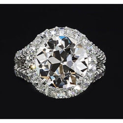 Anello Anniversario Brillante Anello con Pavé Halo 2,50 carati