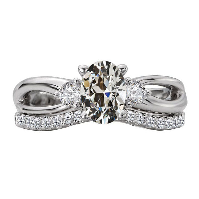 Brillante Anello Nuziale 3-carati Oro Bianco 14K – vista principale