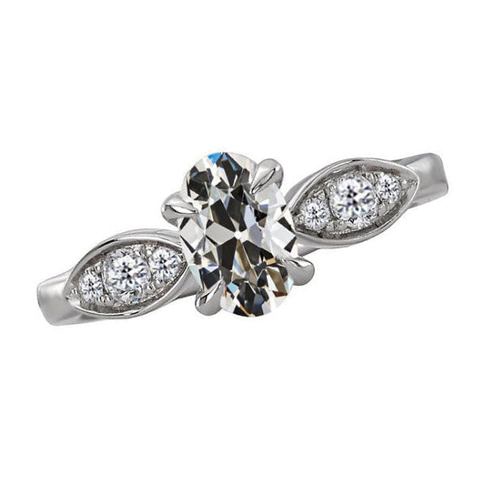 Brillante Taglio Old Mine Anniversary Ring in Oro Bianco 14K – vista principale