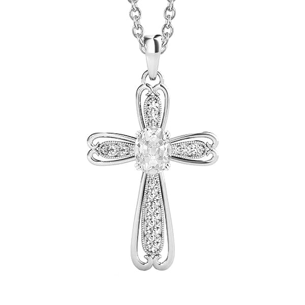 Diamante Pendente 2 carati Oro Bianco 14K – vista principale