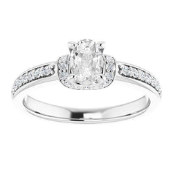 Brillante Anello con Pavé Halo 4,75 carati F/VS1 – Oro Bianco 14K