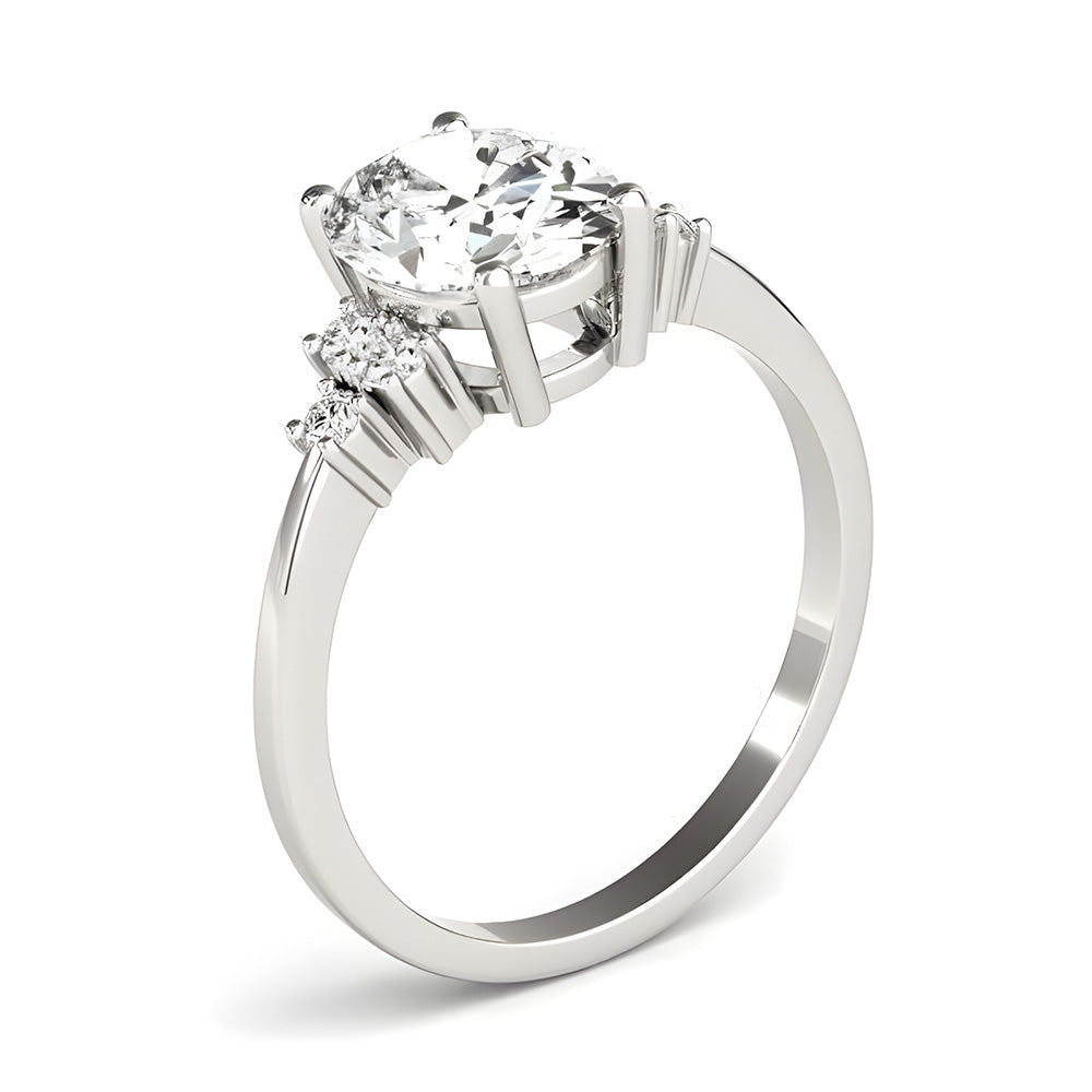Brillante Diamante Anello Solitario con Accenti 4,50 carati – vista angolare