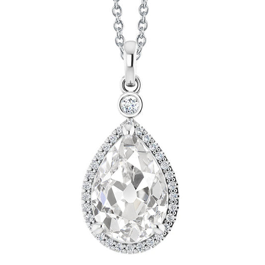 Brillante Collana Pendente 4,50 carati Oro Bianco 14K – vista principale