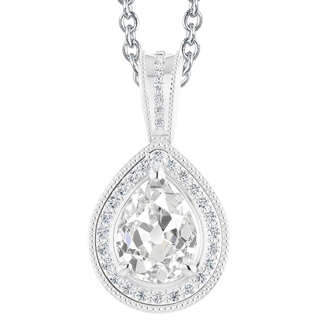 Collana Pendente Oro Bianco 14K con Brillante – vista principale